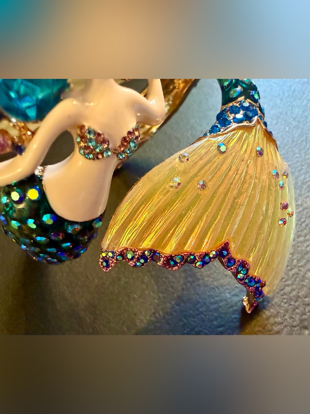 Betsey Johnson Teal, Gold & Pink Mermaid Cuff Bracelet - Picture 6 of 6